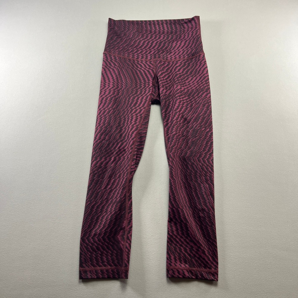 Lululemon Wunder Under Crop Leggings Womens 4 Multicolor Geometric High Waisted